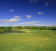 The fourth hole on the Creeks nine at Hill Country Golf Club is a long par 5 guarded by water on the right side.