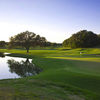 A view of green with water coming into play from left at Hill Country Golf Club
